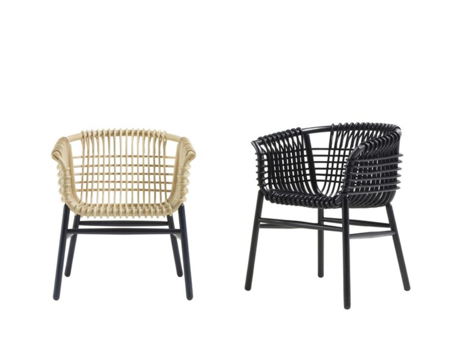 LUKIS Rattan and Rubberwood Chair by Cappellini